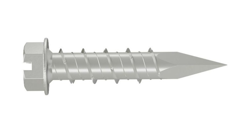 3/16 X 1 3/4 HEX WASHER CON DRIVE ANCHOR SCREW 410 S/S (5/32 TAPCON BIT) - Concrete Anchor Screws