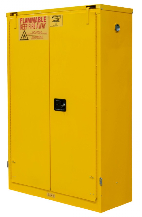 SAFETY CHEMICAL CABINET YELLOW 45 GAL 2 DOOR FLAMMABLE SAFE - Flammable Storage Cabinets
