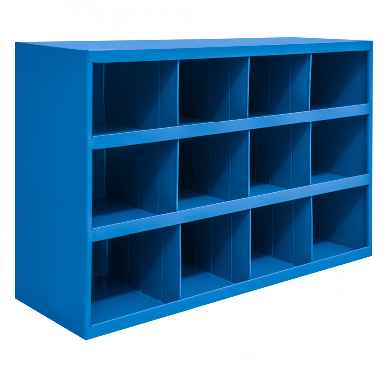 12 HOLE INDUSTRIAL BIN  #10 BLUE - Open Compartment Bins