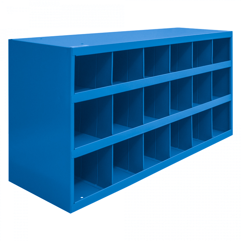 18 HOLE INDUSTRIAL BIN #10 BLUE - Open Compartment Bins