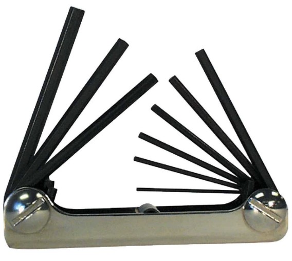 9 PC FOLD-UP HEX KEY SET (.050 - 3/16) - Fold-Up Hex Key Sets