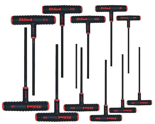 11 PC 9" T-HANDLE ALLEN WRENCH SET (5/64 - 3/8) - T-Handle Hex Key Sets