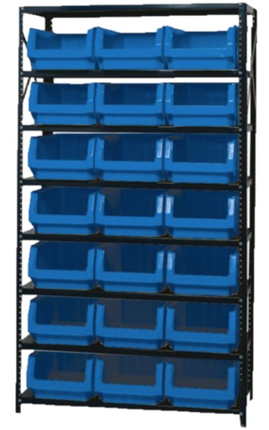 MAGNUM BIN SHELVING UNIT - 21 BINS BLUE - Staionary Bin Shelving
