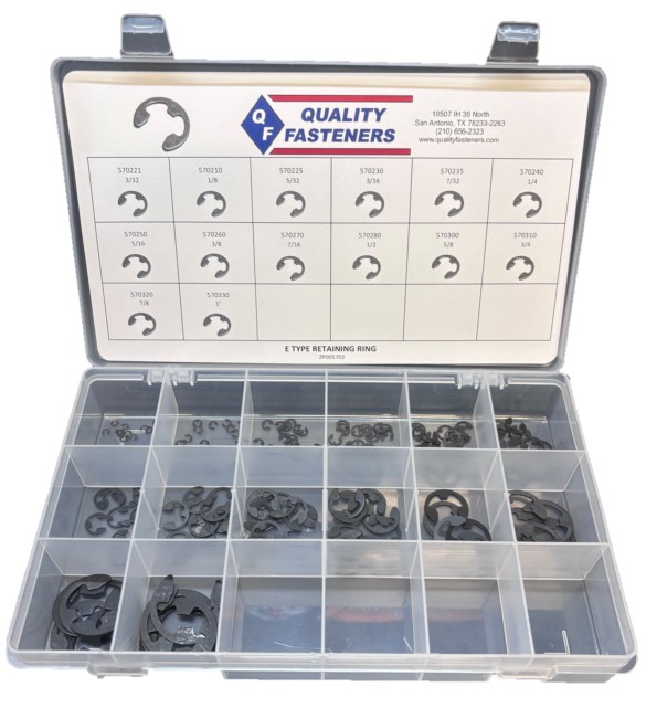 E-TYPE RETAINING RING ASSORTMENT (3/32 - 1 ) - Retaining Rings & Clips