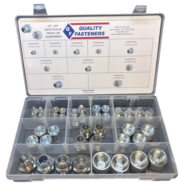 JIC CAP & JIC PLUG ASSORTMENT (04-12 MJIC / 04-12 FJIC) - Hydraulic Assortments