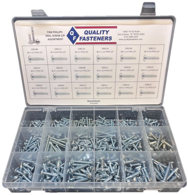 PAN PHIL DRILL SCREW Z/P ASSORTMENT (#6 - #14) - Self Drilling Screw Assortments