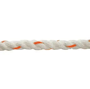 1/2" X 30FT ROPE POLY DAC 3 STRAND TWIST WHITE W/ COLOR STRAND - PolyDac Rope