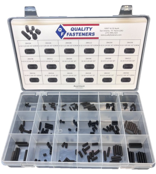 SOCKET SET SCREW PLAIN ASSORTMENT (6-32 - 10-32) - Socket Set Screw Assortments