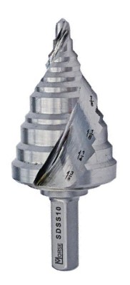 3/4"-1 3/8" X 3/8" SHANK (BY 16THS) STEP DRILL BIT HSS - Hole Enlarging Step Drill Bits