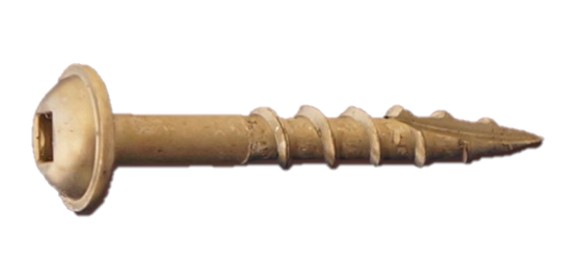 #8 X 2 1/2 ROUND WASHER HEAD SQUARE DRIVE WOOD SCREW TYPE 17 Z/P (POCKET SCREW) - Pocket Screws