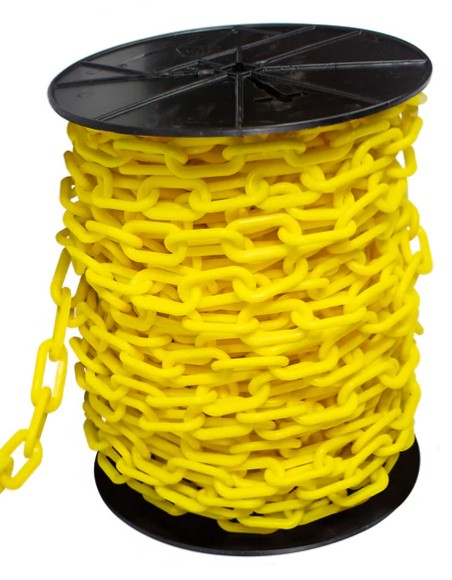 #6 PLASTIC CHAIN 200FT SPOOL 1 1/2 LINKS YELLOW - Plastic Chain